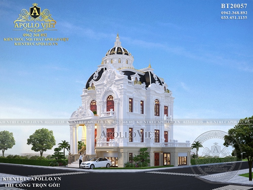 Biệt thự lâu đài tân cổ điển 3 tầng 1 tum đẹp rạng ngời BT20057