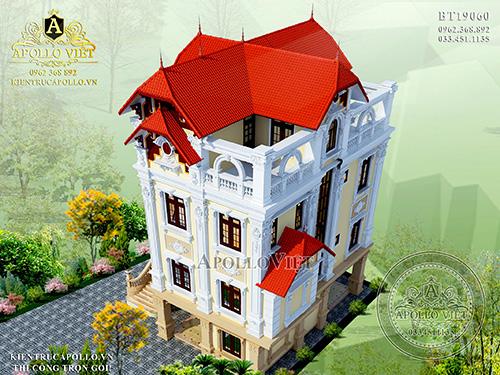 Mẫu biệt thự mái thái 4 tầng chiếm trọn trái tim Hưng Yên BT19060