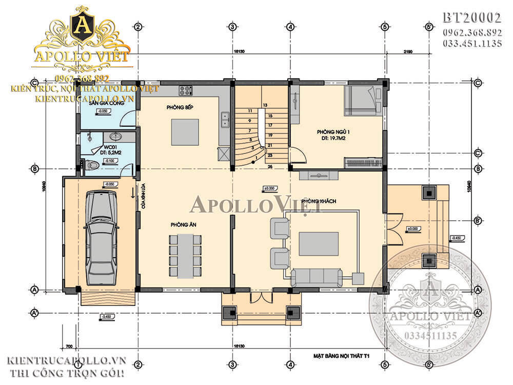 Khám phá mẫu biệt thự 3 tầng mái Nhật bề thế nhất Vinh BT20002