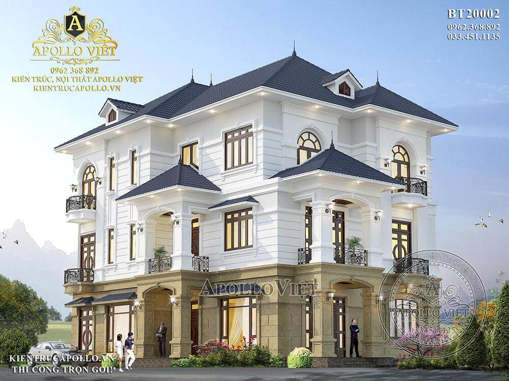 Khám phá mẫu biệt thự 3 tầng mái Nhật bề thế nhất Vinh BT20002