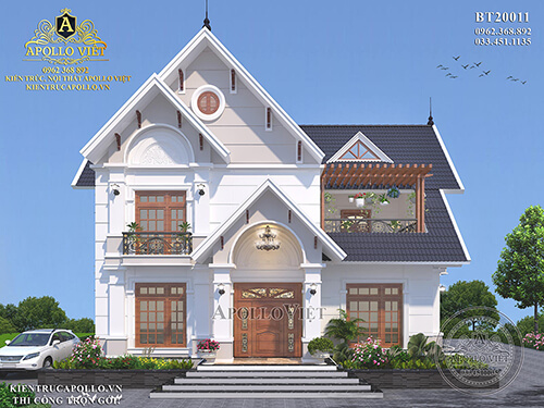 Mẫu biệt thự 2 tầng mái Thái đẹp mang vẻ đẹp gần gũi BT20011