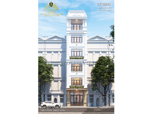 Mẫu nhà phố tân cổ điển đẹp chuẩn phong thủy nhất NP20002