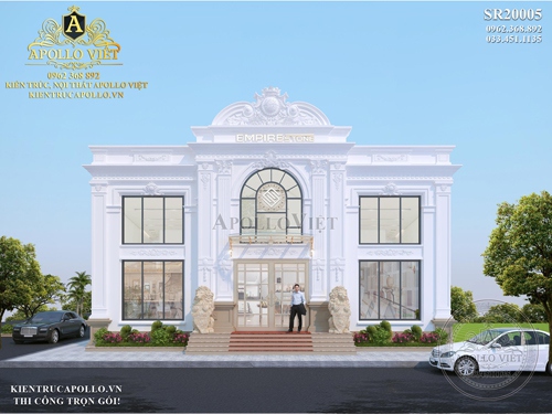 Đắm mình với thiết kế showroom đá 2 tầng tân cổ điển SR20005