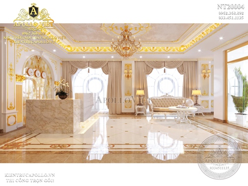 Mẫu nội thất tân cổ điển - sảnh khách sạn đẹp xuất sắc NT20004