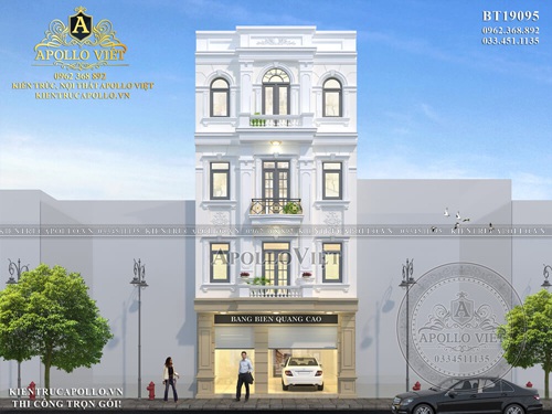 Nhà phố Tân cổ điển 4 tầng mặt tiền 7m kết hợp kinh doanhBT19095