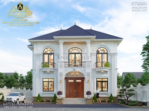 Lộ diện mẫu Biệt thự 2 tầng tân cổ điển tối ưu công năng BT20051