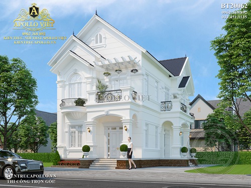 Mê mẩn với thiết kế Biệt thự 2 tầng mái Thái 4 phòng ngủ BT20062