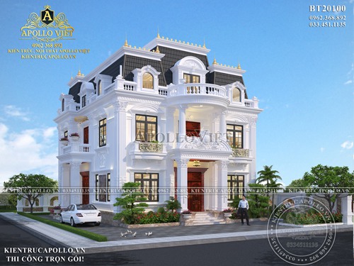 Đẳng cấp mẫu Biệt thự 2 tầng Tân cổ điển hoành tráng BT20100