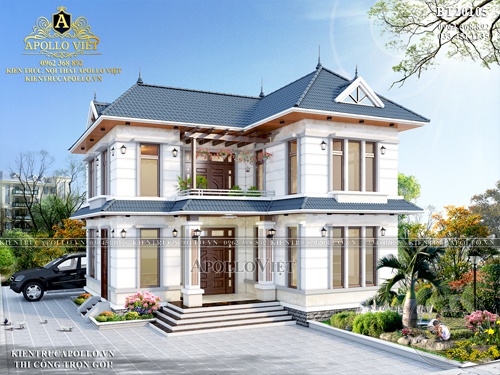 Hé lộ thiết kế Biệt thự vườn 2 tầng mái Nhật kiểu Hiện đại BT20105