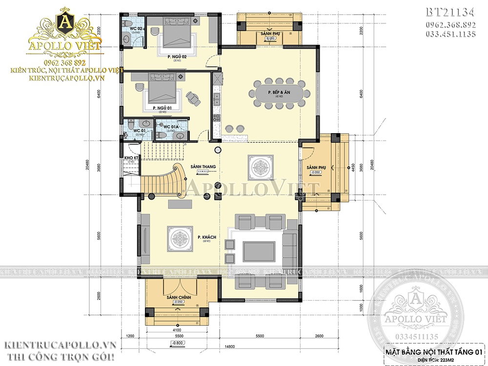 mat-bang-cong-nang-mau-thiet-ke-biet-thu-mai-nhat-2-tang-tan-co-dien