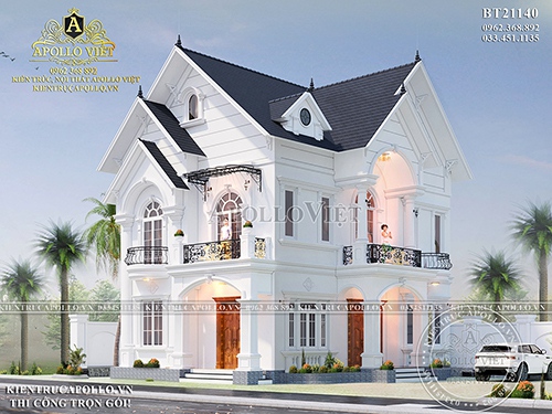 Tham khảo mẫu thiết kế nhà mái Thái 2 tầng độc đáo ở Hà Nội BT21140