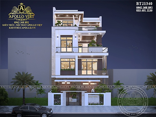 Mẫu thiết kế Biệt thự Hiện đại đẹp 4 tầng tại Vĩnh Phúc BT21340