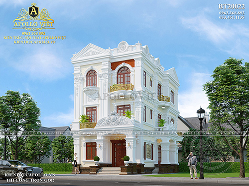 Khám phá mẫu nhà 3 tầng Tân cổ điển đẳng cấp tại Thái Bình BT20022