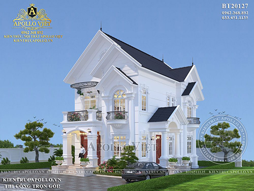 Thổn thức với mẫu Biệt thự mái Thái 2 tầng tại Hưng Yên BT20127