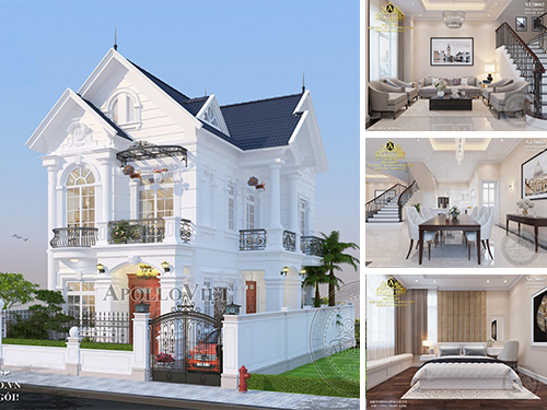Xem mẫu biệt thự 2 tầng mái thái Tân cổ điển vạn người mê BT20068