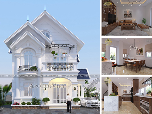 Gợi ý mẫu nhà Biệt thự 2 tầng mái Thái 3 phòng ngủ hot trend BT20066