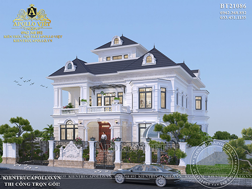 Tham khảo mẫu Thiết kế Biệt thự 3 tầng mái Nhật ấn tượng BT21086