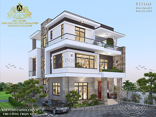 Mẫu thiết kế Nhà biệt thự 3 tầng đẹp Hiện đại tại Ninh Bình BT21163