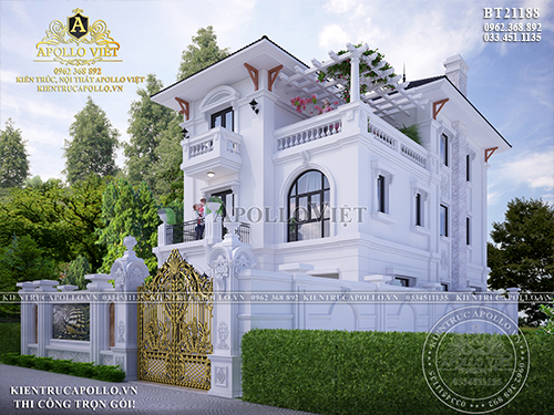 Mê Mẫu Biệt thự phong cách Châu Âu mái Nhật BT21188