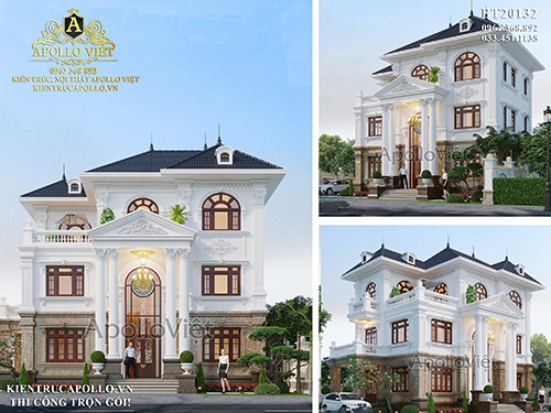 Bí ẩn mẫu Biệt thự mái Nhật đẹp 3 tầng Tân cổ điển BT20132