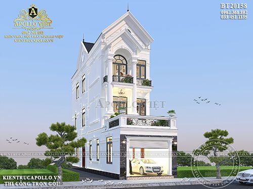 Chiêm ngưỡng mẫu nhà phố Tân cổ điển mái Thái đẹp BT20158