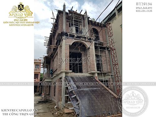 Công trình biệt thự 4 phòng ngủ 3 tầng Tân cổ điển BT20156