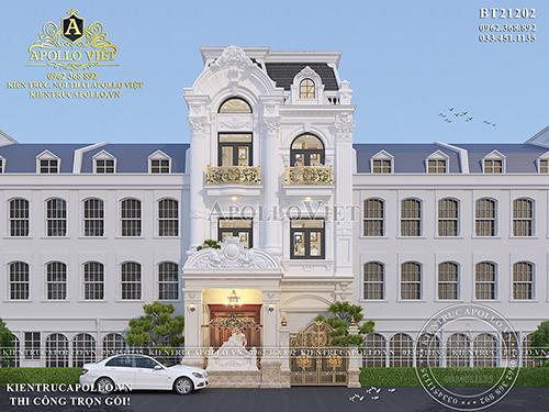 Hút mắt trước mẫu Biệt thự song lập 3 tầng Tân cổ điển BT21202