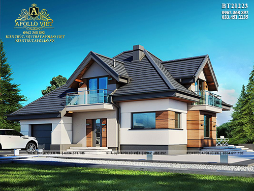Mẫu Biệt thự 1 tầng đơn giản và nhỏ gọn cho gia đình bạn BT21223