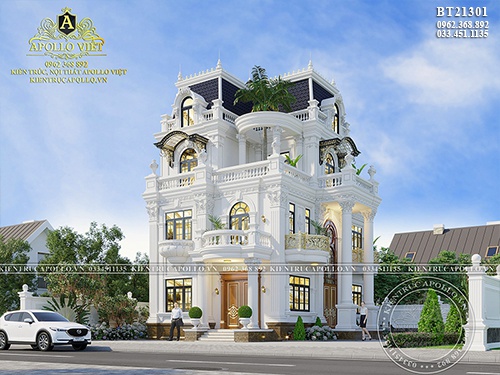 Thiết kế Biệt thự Tân cổ điển 3 tầng - Biệt thự yêu thích nhất BT21301