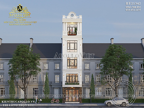 Siêu đẹp mẫu nhà phố Tân cổ điển 4 tầng 1 tum sang trọng BT21342