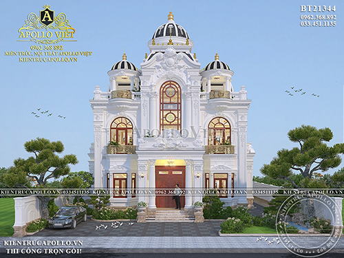 Sự lộng lẫy của mẫu lâu đài 2 tầng 1 tum Tân cổ điển BT21344