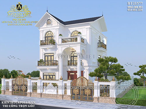 Chiêm ngưỡng mẫu Biệt thự 3 tầng Tân cổ điển sang trọng BT21377