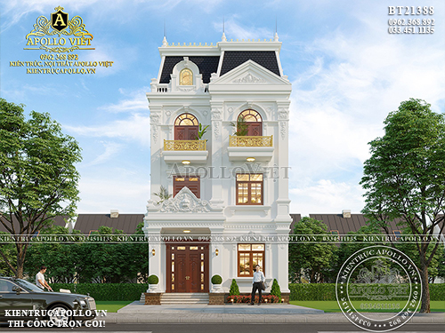 Đẹp tinh tế mẫu nhà đẹp 3 tầng phong cách Tân cổ điển BT21388