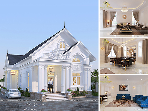 Thiết kế Biệt thự mái Thái 1 tầng sân vườn tại Bình Dương BT21194