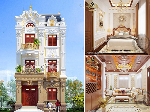 Thiết kế Biệt thự tân cổ điển 3 tầng tại Bắc Giang BT18013