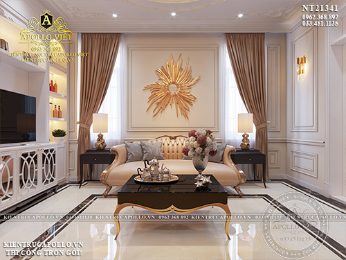 Không gian nội thất hiện đại sang trọng cho Biệt thự mái Thái NT21341