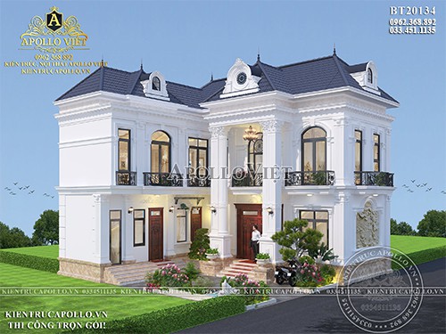 Chiêm ngưỡng mẫu Biệt thự 2 tầng mái Nhật mặt tiền 14m BT20134