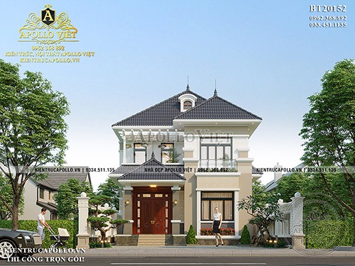 Chiêm ngưỡng Mẫu nhà 2 tầng mái Nhật đẹp 4 phòng ngủ BT20152