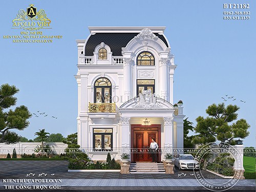 Chiêm ngưỡng mẫu thiết kế nhà 2 tầng tân cổ điển đẹp BT21182