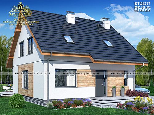 Ngắm nhìn mẫu thiết kế biệt thự nhà vườn 1 tầng đẹp đơn giản BT21227