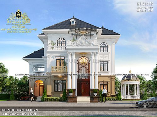 Tham khảo mẫu thiết kế biệt thự tân cổ điển đẹp nhất hiện nay BT21379