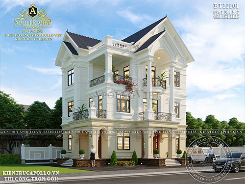 Sang trọng với mẫu thiết kế biệt thự 3 tầng mái Thái đẳng cấp tại Hà Nội BT22101