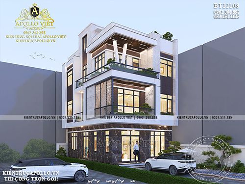 Khám phá mẫu biệt thự hiện đại đẹp 3 tầng, đẳng cấp tại Hà Nội BT22108