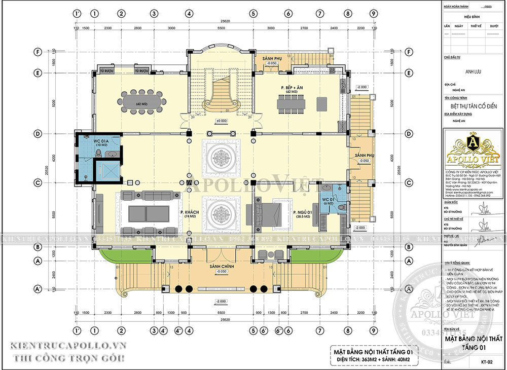 Khám phá thiết kế lâu đài tân cổ điển nguy nga, mỹ lệ BT24110