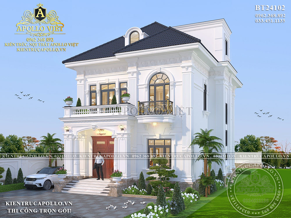 Mẫu biệt thự vườn 2 tầng mái Nhật hiện đại, xu hướng thiết kế 2026