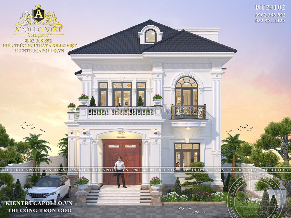 Mẫu biệt thự vườn 2 tầng mái Nhật hiện đại, xu hướng thiết kế 2026