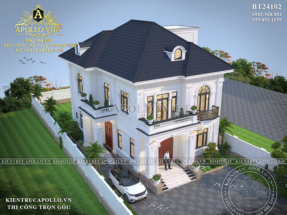 Mẫu biệt thự vườn 2 tầng mái Nhật hiện đại, xu hướng thiết kế 2026