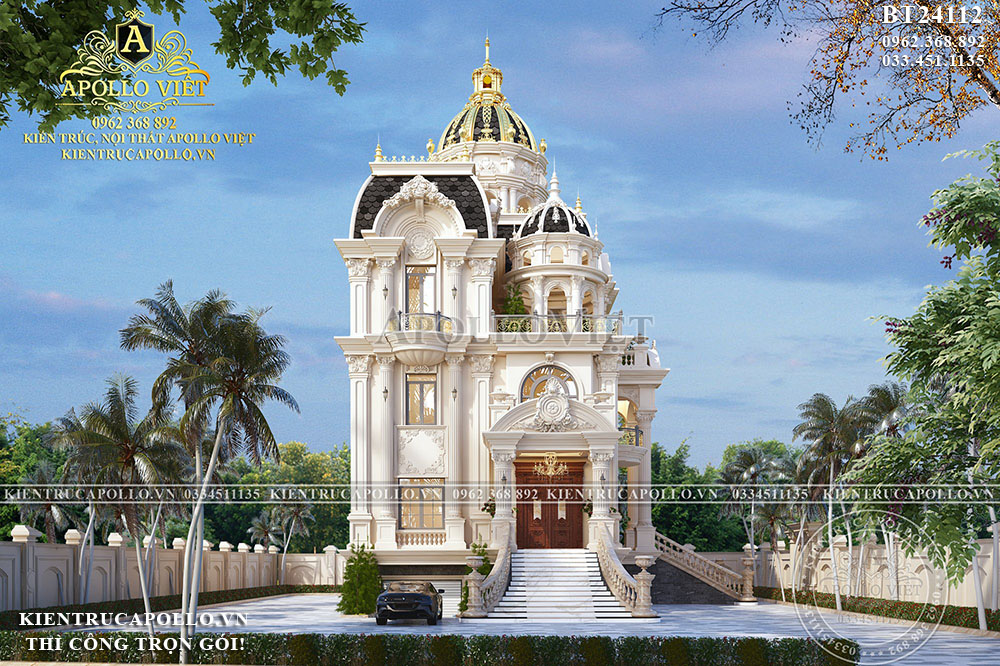 Mẫu biệt thự lâu đài tân cổ điển đẹp mê hồn đẳng cấp tại Nghệ An BT24112