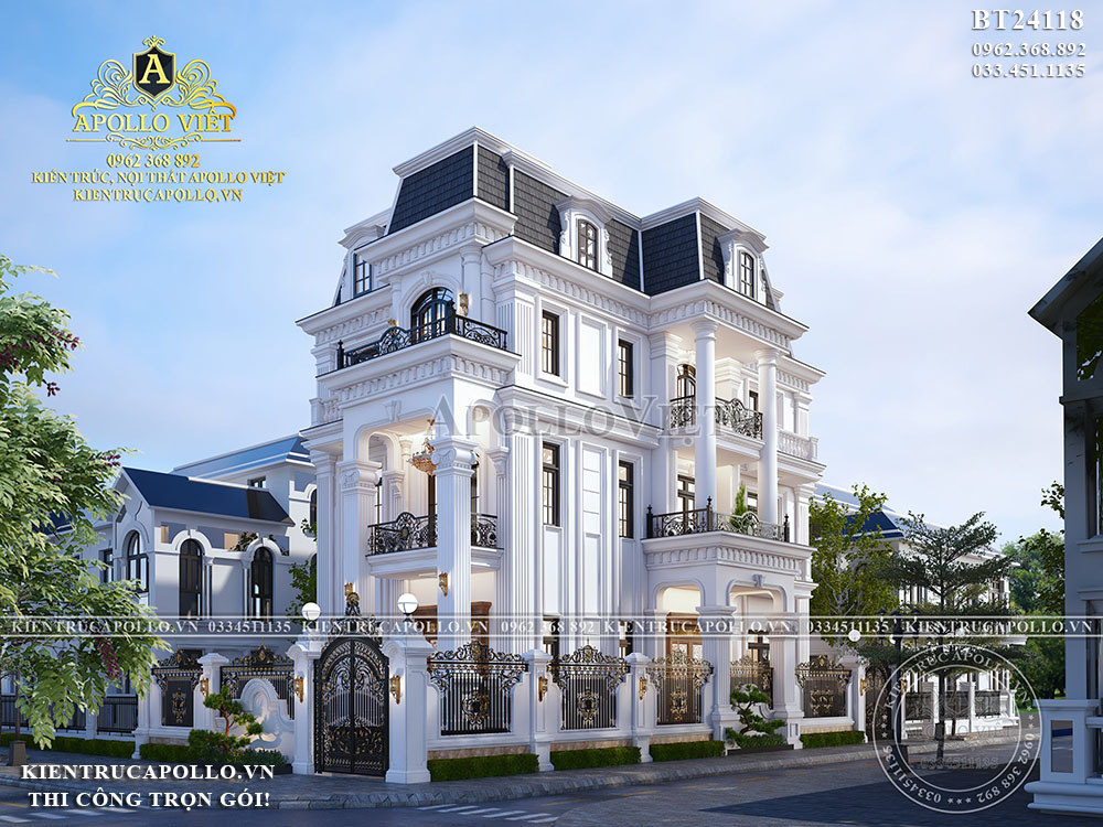 SIÊU HOT| Biệt thự Tân cổ điển 3 tầng kiểu Pháp kiều diễm BT24118