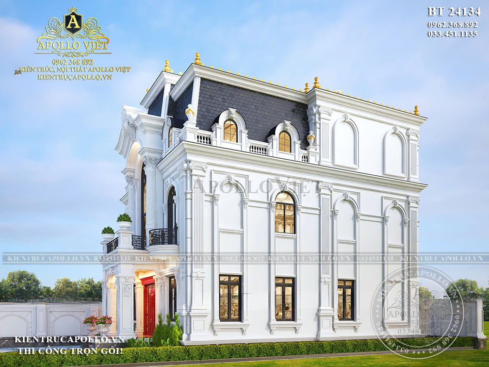Tinh hoa kiến trúc hội tụ trong mẫu biệt thự tân cổ điển tại Bắc Ninh BT24132